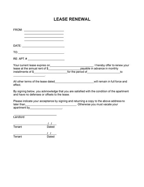 sample lease renewal letter